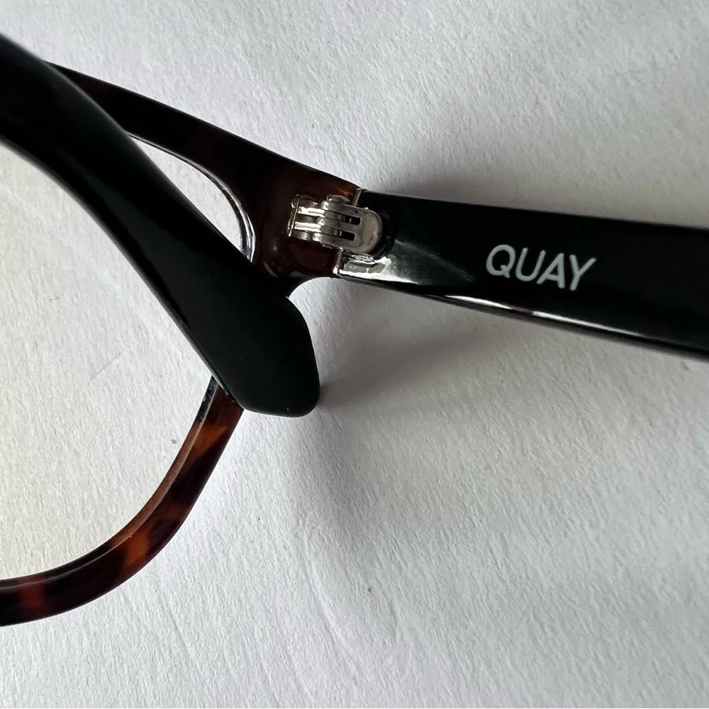 QUAY HARDWIRE 126 BLUELIGHT READING GLASSES NO MAGNIFICATION TORTOISE BLACK NWOT